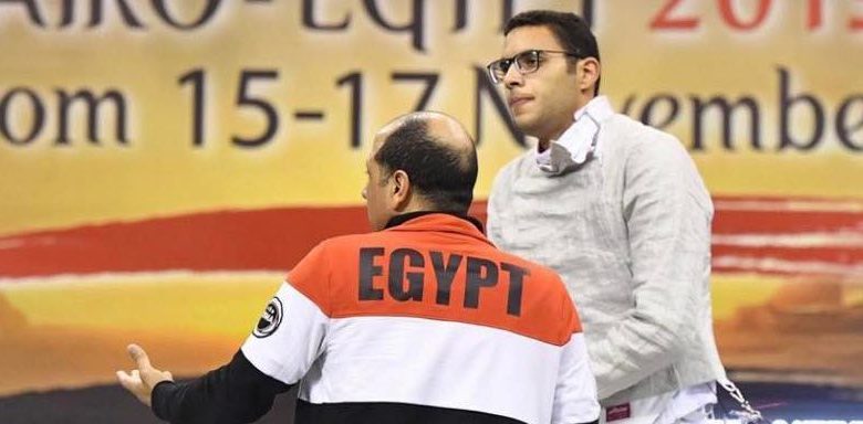 محمد عامر لاعب منتخب مصر للسلاح