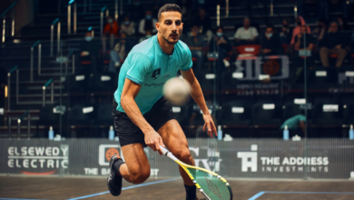 مازن هشام لاعب المنتخب الوطني للاسكواش
