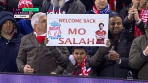 استقبال جماهير ليفربول لـ محمد صلاح