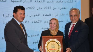 حياة خطاب ووزير الرياضة وحسام مصطفى