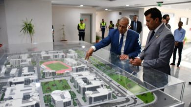 وزير الشباب والرياضة يتفقد مبني الأكاديمية العربية بالعلمين الجديدة