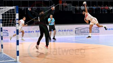 لقطة من مباراة الأهلي والزمالك بكأس السوبر المصري لكرة اليد
