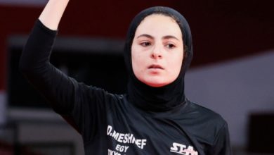 دينا مشرف لاعبة منتخب مصر لتنس الطاولة
