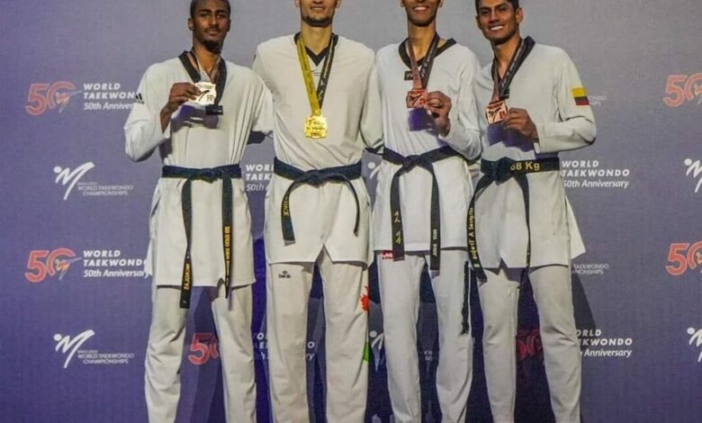 سيف عيسى لاعب منتخب مصر للتايكوندو