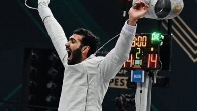 زياد السيسي لاعب منتخب مصر للسلاح