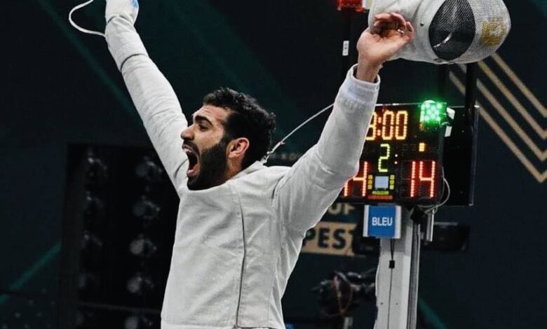 زياد السيسي لاعب منتخب مصر للسلاح