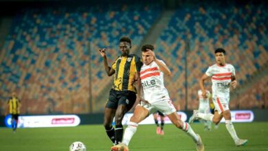 لقطة من مباراة الزمالك والمقاولون العرب