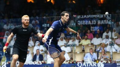 علي فرج لاعب منتخب مصر للإسكواش