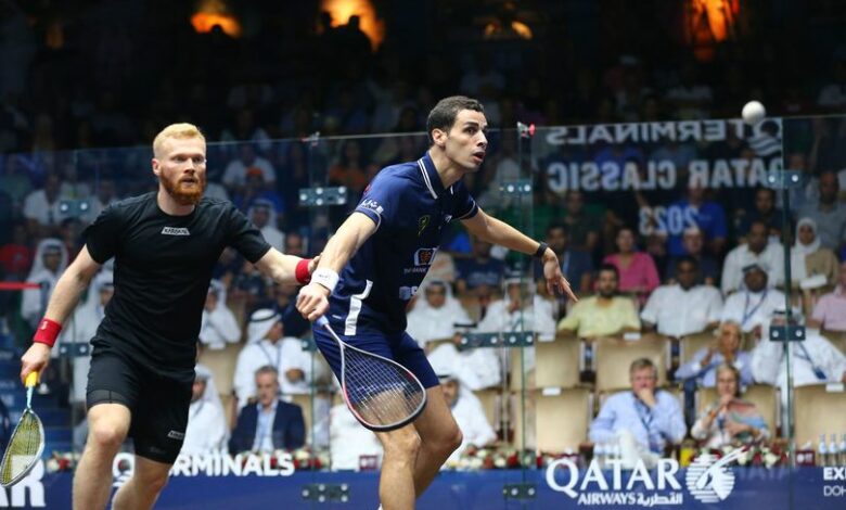علي فرج لاعب منتخب مصر للإسكواش