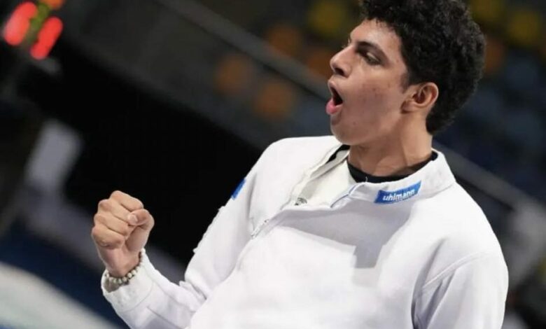 محمد ياسين لاعب منتخب مصر للسلاح