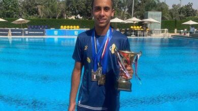 رامز ضياء لاعب منتخب مصر للغطس