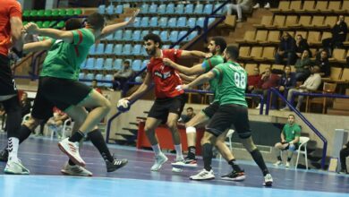 من مباراة الاهلي وسبورتنج بدوري محترفي كرة اليد
