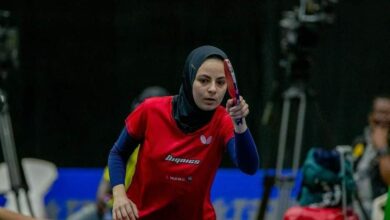 دينا مشرف لاعبة منتخب مصر لتنس الطاولة
