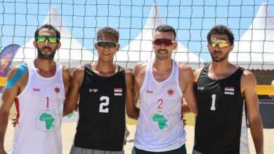 منتخب مصر للرجال للكرة للطائرة الشاطئية يفوز على غينيا بيساو في البطولة الأفريقية
