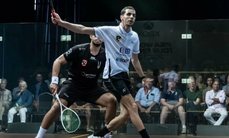 علي فرج لاعب منتخب مصر ونجم نادي وادي دجلة للاسكواش