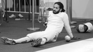 محمود محسن لاعب منتخب مصر لسلاح سيف المبارزة