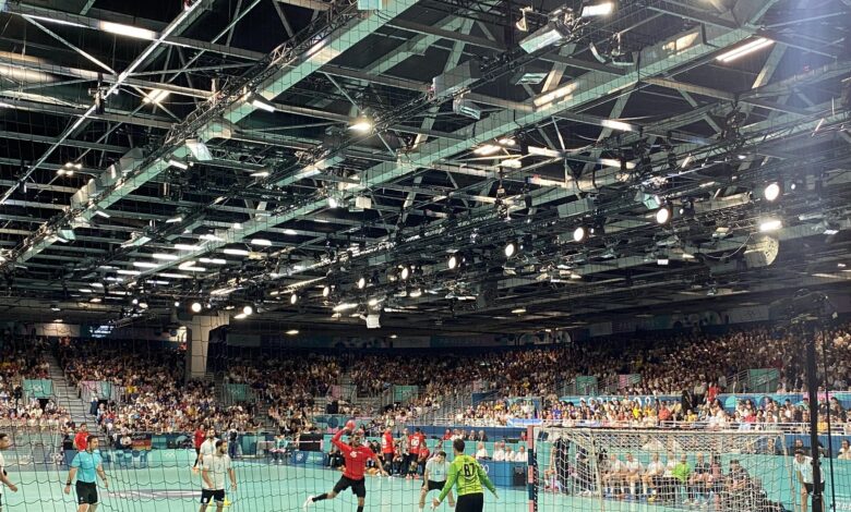 لقطة من مباراة منتخب اليد أمام الأرجنتين