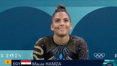 ملك حمزة لاعبة منتخب مصر لجمباز الترامبولين