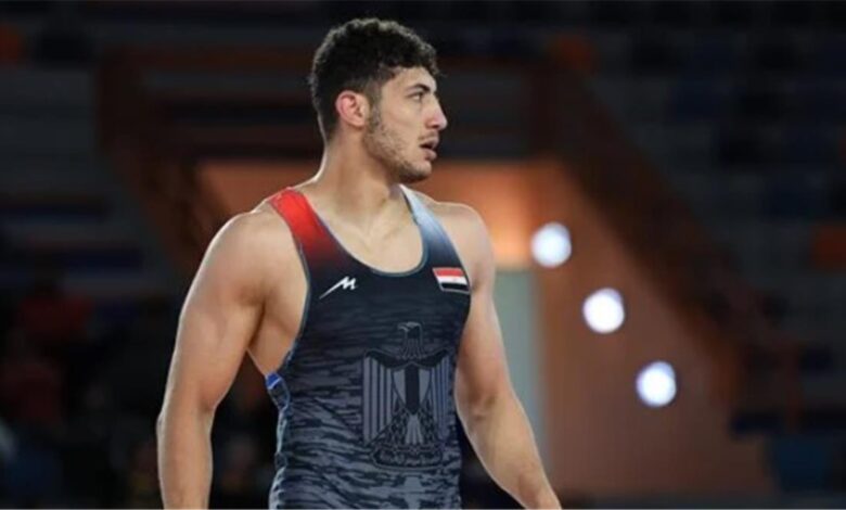 محمد جبر لاعب منتخب مصر للمصارعة الرومانية