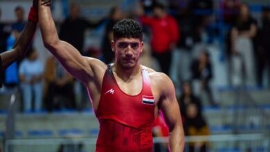 محمد جبر لاعب منتخب مصر للمصارعة الرومانية