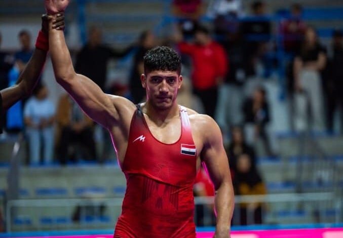 محمد جبر لاعب منتخب مصر للمصارعة الرومانية