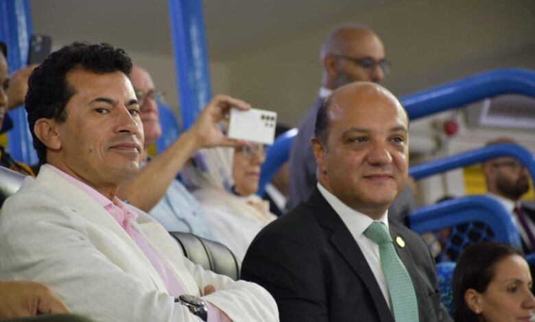 وزير الرياضة يشهد افتتاح بطولة افريقيا لجمباز الأيروبيك