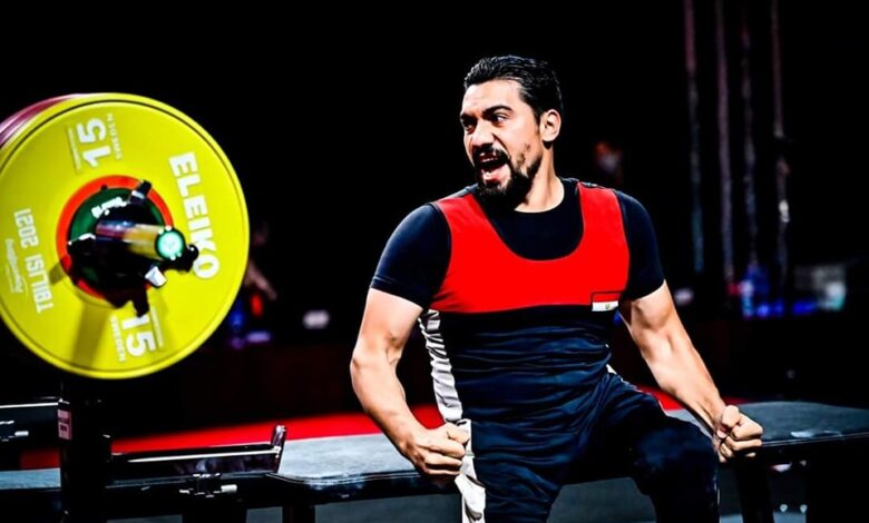 طه عادل لاعب منتخب مصر لرفع الاثقال البارالمبي
