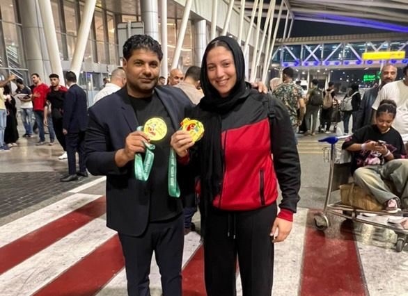صفا سليمان مع مرزوق علي رئيس اتحاد الجودو