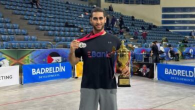 عمر شريف لاعب منتخب مصر لكرة السرعة
