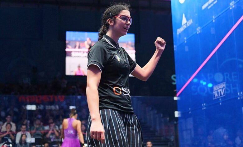 امينة عرفي لاعبة منتخب مصر للاسكواش
