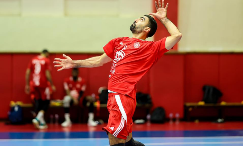 من تدريبات نادي السويحلي الليبي بمشاركة أحمد صلاح نجم طائرة الاهلي السابق