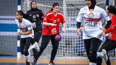 من قمة كأس مصر لسيدات اليد بين الأهلي والزمالك