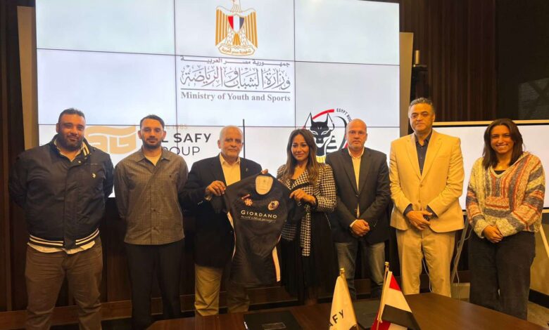 من مراسم توقيع بروتوكول اتحاد الرجبي مع مجموعة الصافي